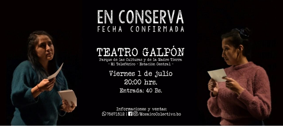 Afiche promocional de la obra 'En conserva'. Foto: Mosaico Colectivo.