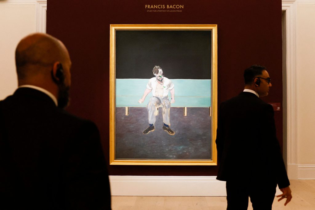 El retrato de Lucian Freud, pintado por Francis Bacon. Foto: AFP.