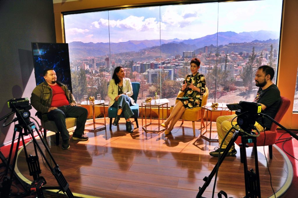 Pablo Osorio, Lourdes Montero, Claudia Benavente y Javier Soria, en La Razón. Foto: Oswaldo Aguirre