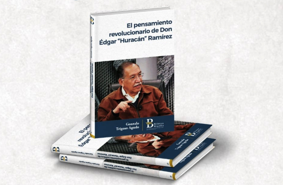 Tapa del libro ‘Pensamiento político de Don Édgar Huracán Ramírez’. Foto: FCBCB.