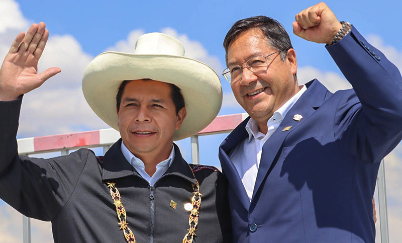 Presidente de Bolivia, Luis Arce, y su homólogo peruano Pedro Castillo reafirman su alianza.