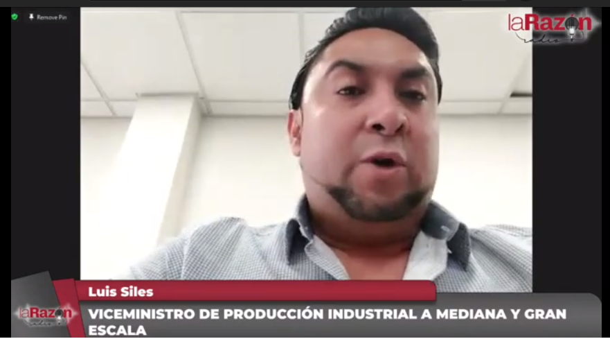 El Viceministro de Producción Industrial a Mediana y Gran Escala, Luis Siles aclara denuncias. Foto: Captura La Razón Radio