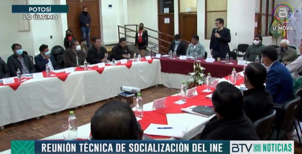 Mesa técnica de sociabilización del Censo Nacional de Población y Vivienda. Foto: Bolivia TV