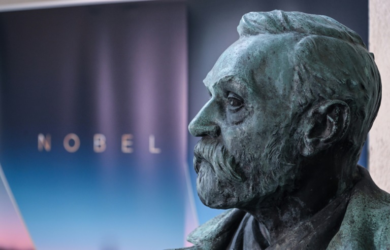 Un busto de Alfred Nobel, fotografiado en Estocolmo el 3 de octubre de 2022. Foto: Jonathan Nackstrand.