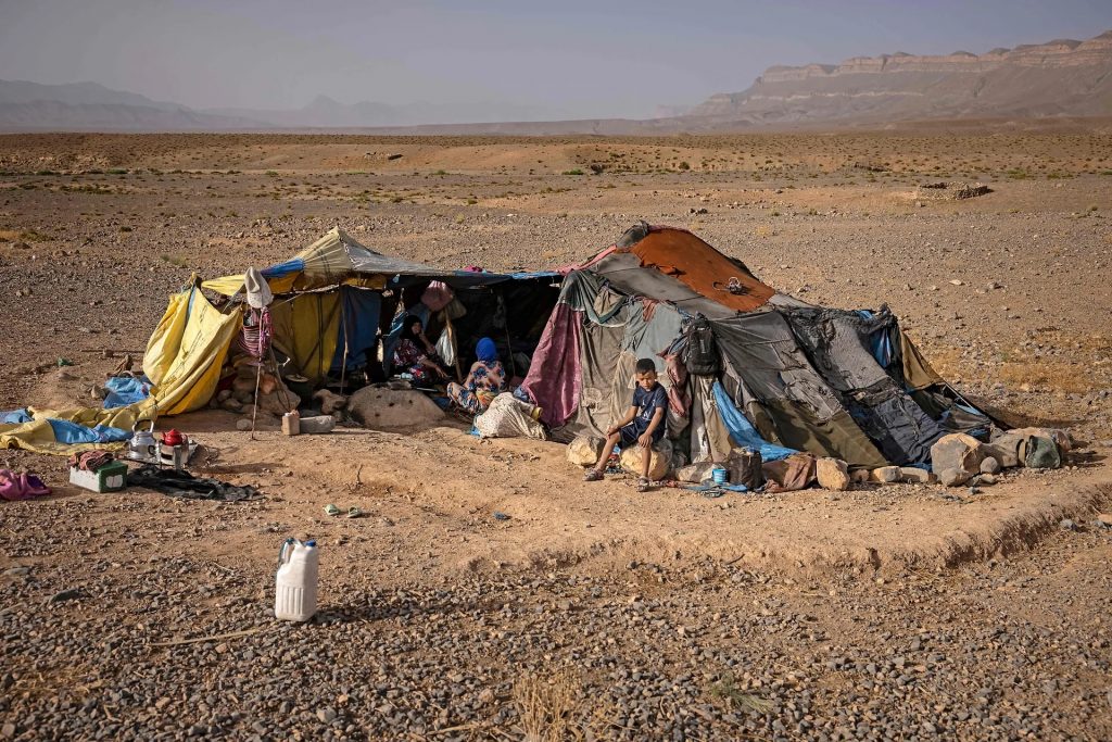 El cambio climático afecta a las familias nómadas de Marruecos. Foto: AFP.
