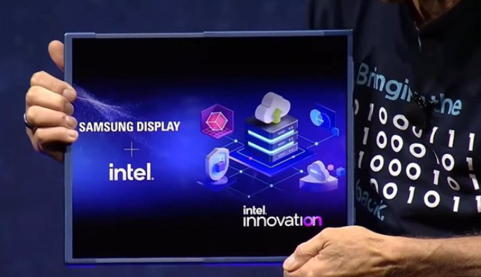Prototipo de PC de Samsung e Intel, con pantalla deslizante. Foto: Samsung/Intel.