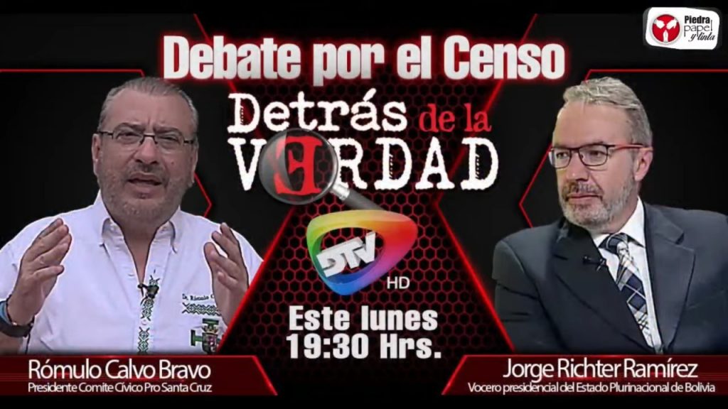 El anuncio de debate Calvo-Richter en DTV.