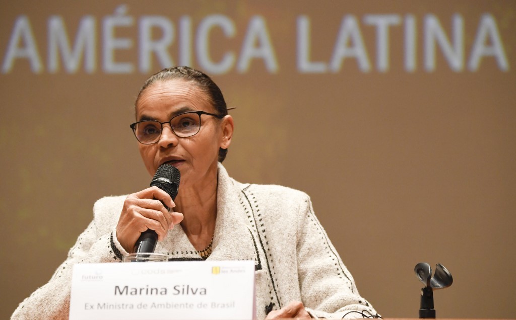 La ex ministra brasileña Marina Silva adelantó este jueves en la COP27 de Egipto algunos puntos de la agenda ambiental del presidente electo Lula Da Silva. Foto: AFP.