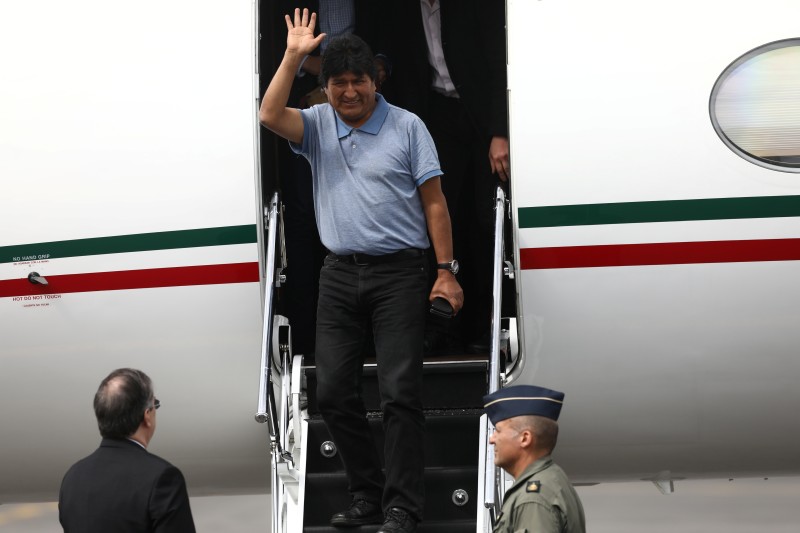 Evo Morales, al llegar asilado a México en 2019. Foto: Evo Morales
