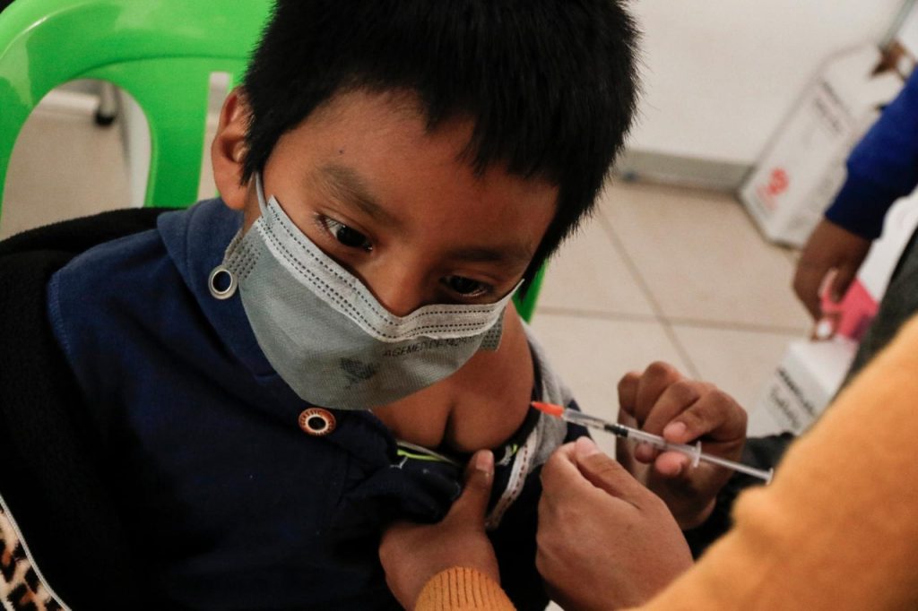 Un niño recibe una de las vacunas para su protección inmunológica, entre ellas para la coqueluche. Foto: Archivo