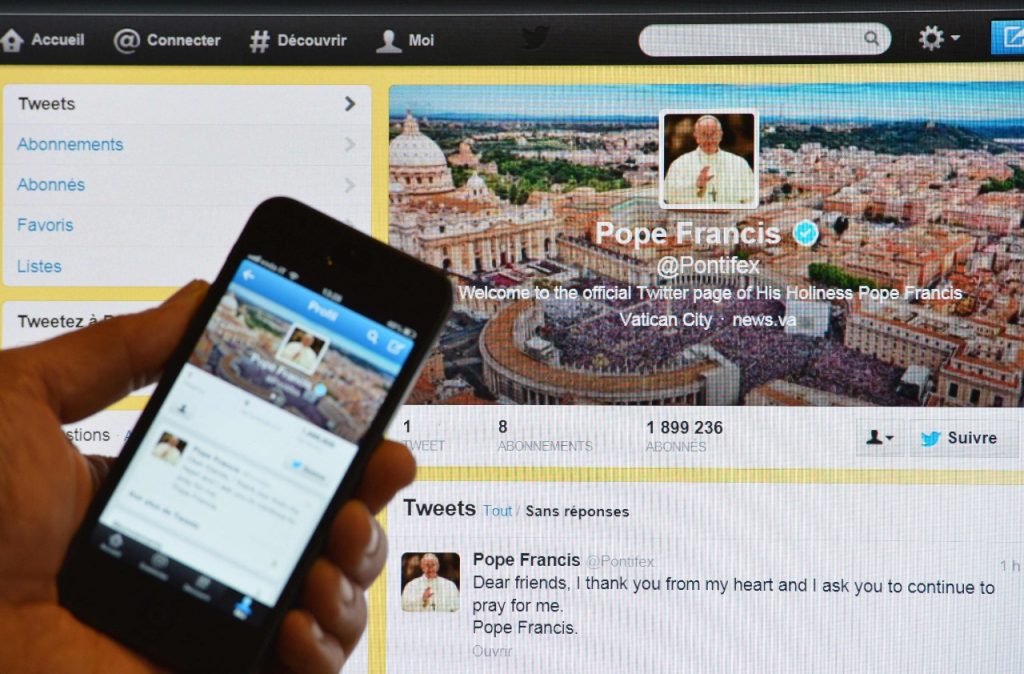 @pontifex es la cuenta de Twitter del papa Francisco. Foto: AFP