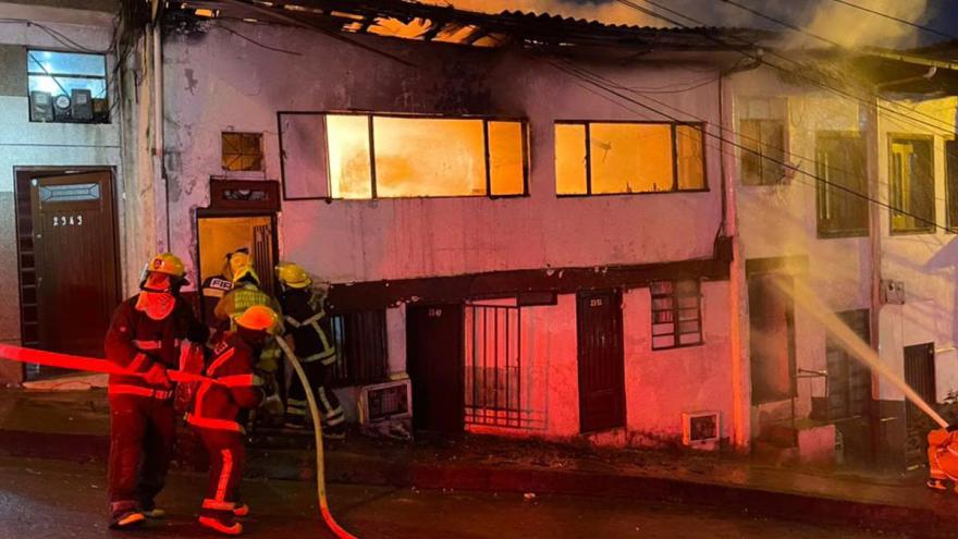 El fuego afectó a tres viviendas del barrio de San Joaquín. Foto: Alcaldía de Manizales