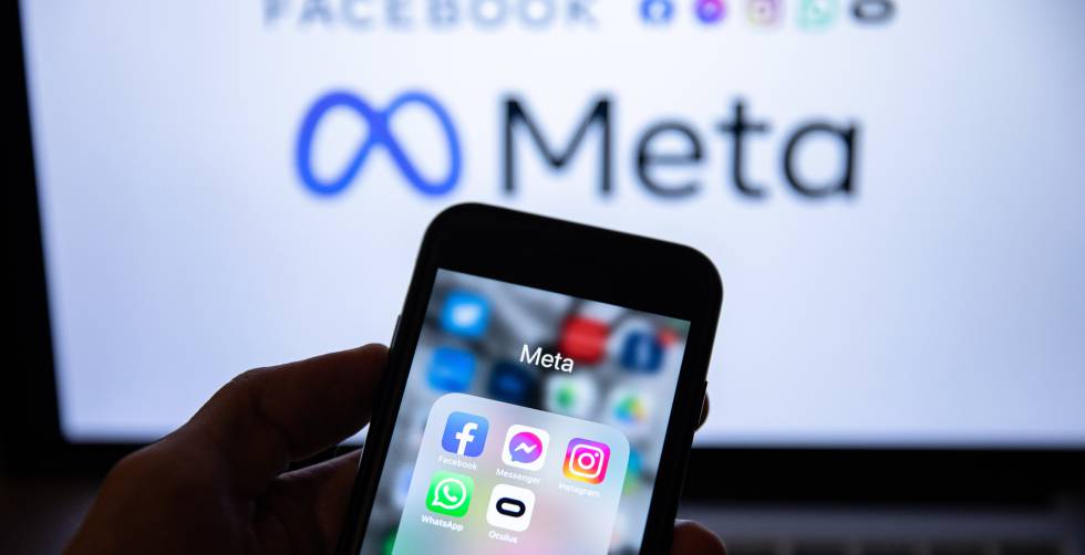 Logos de las aplicaciones móviles propiedad de Meta. Foto: Getty Images.