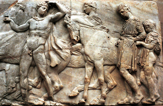 Entre 1801 y 1805 Lord Elgin arrancó metopas, el friso interior del Partenón y se llevó a Inglaterra diversas estatuas. Foto: AFP.