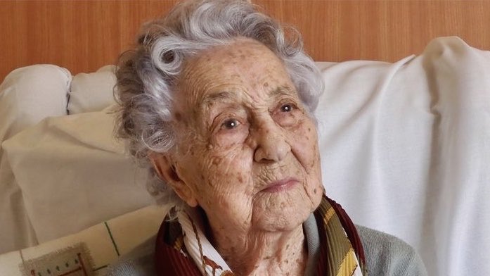 María Branyas de 115 años, es la mujer mas longeva del mundo. Foto: Twitter.