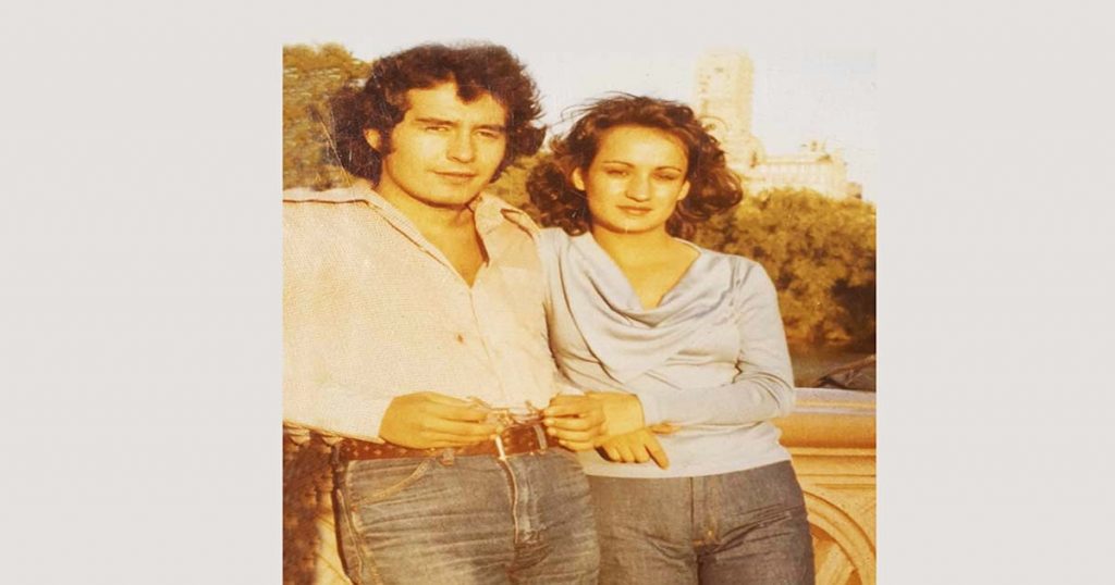 Recuerdo. Mario Sarabia en Central Park en Nueva York en los años 70 junto a Ana María Jordán.