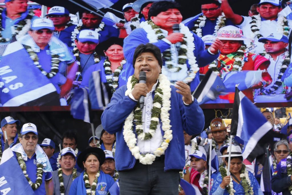 El expresidente Morales durante un evento con sectores sociales afines al MAS. Foto: Facebook Evo Morales.