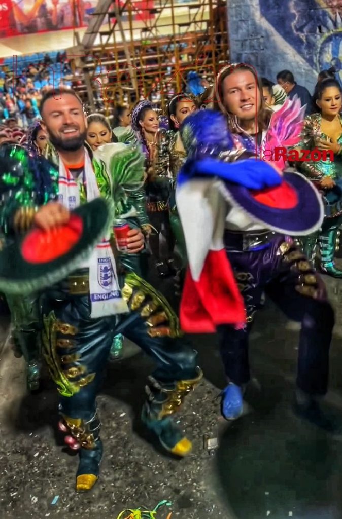 Alexis Dessard, el activista francés, bailando de caporal en el Carnaval de Oruro. Foto: La Razón.