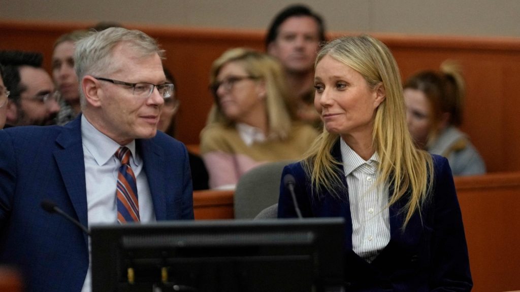 Gwyneth Paltrow, en el juicio por un accidente ocurrido en 2016. Foto: AFP