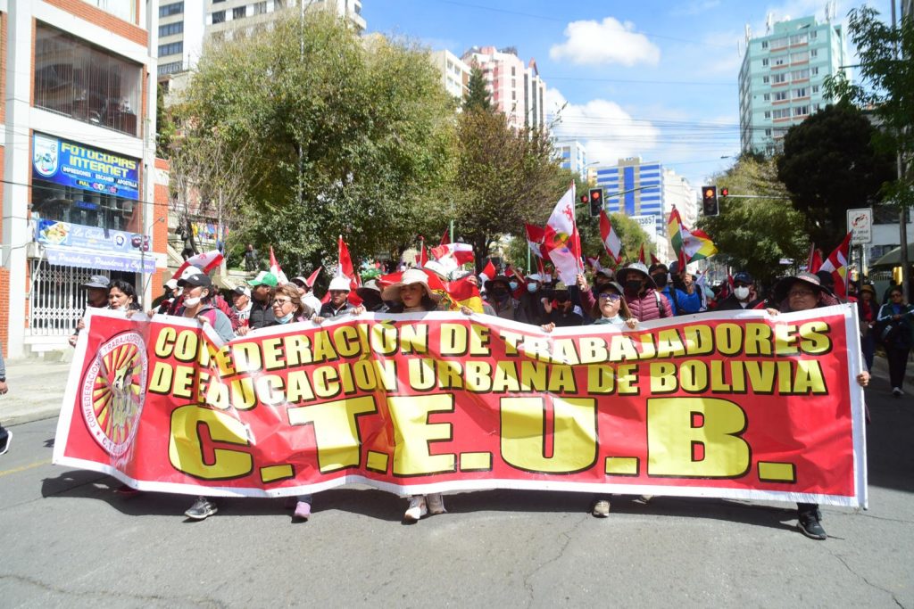 Las protestas de la semana del magisterio urbano del país en La Paz.