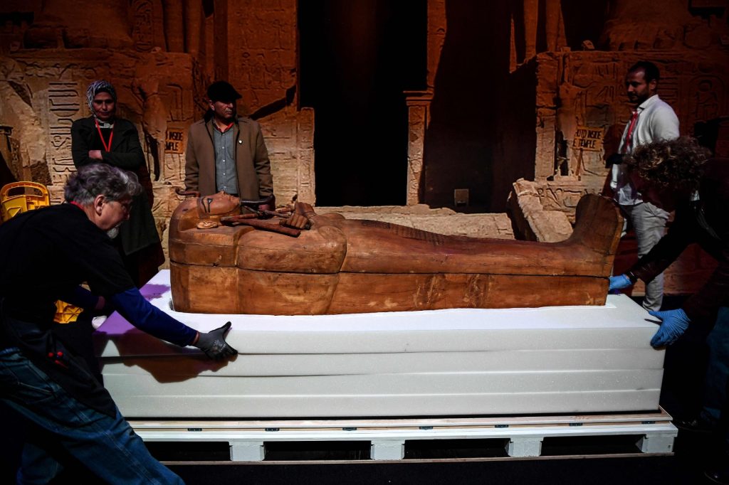 El préstamo será del sarcófago de madera de cedro, sin la momia de Ramsés. Foto: AFP