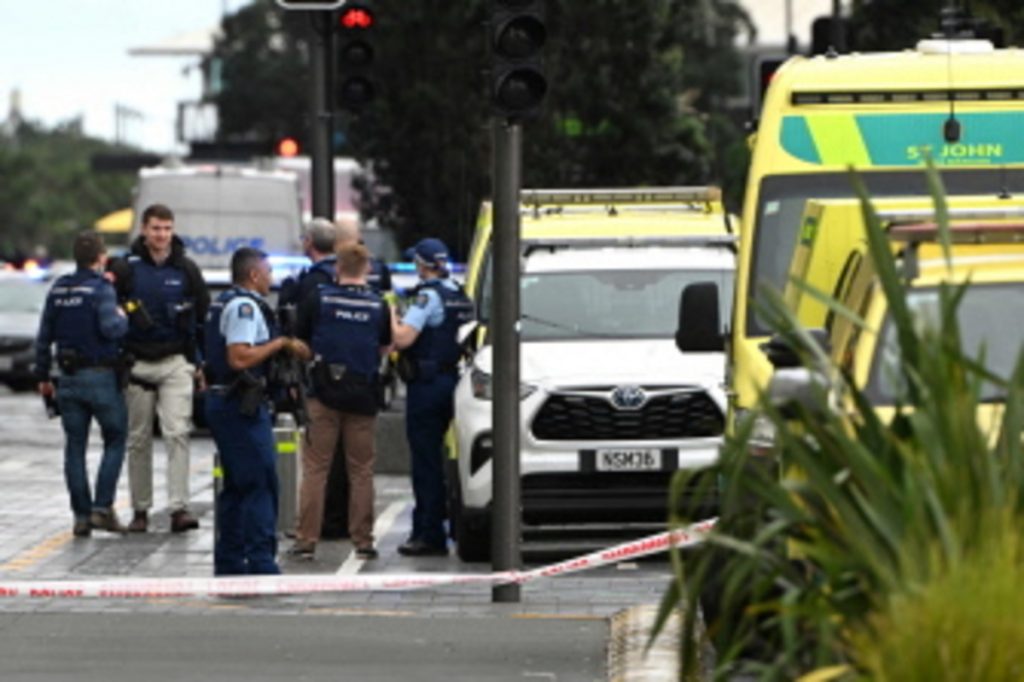 Lugar del tiroteo en Auckland. Foto AFP