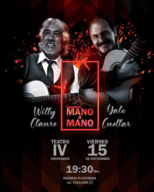 Willy Claure y Yalo Cuéllar presentarán un espectáculo en el Teatro Municipal Alberto Saavedra Pérez.