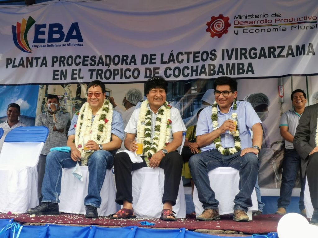 El presidente Luis Arce y el expresidente Evo Morales en una concentración oficial pasada.