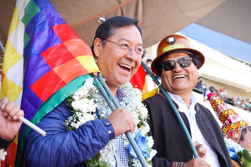 Luis Arce y Evo Morales, en agosto de 2022.