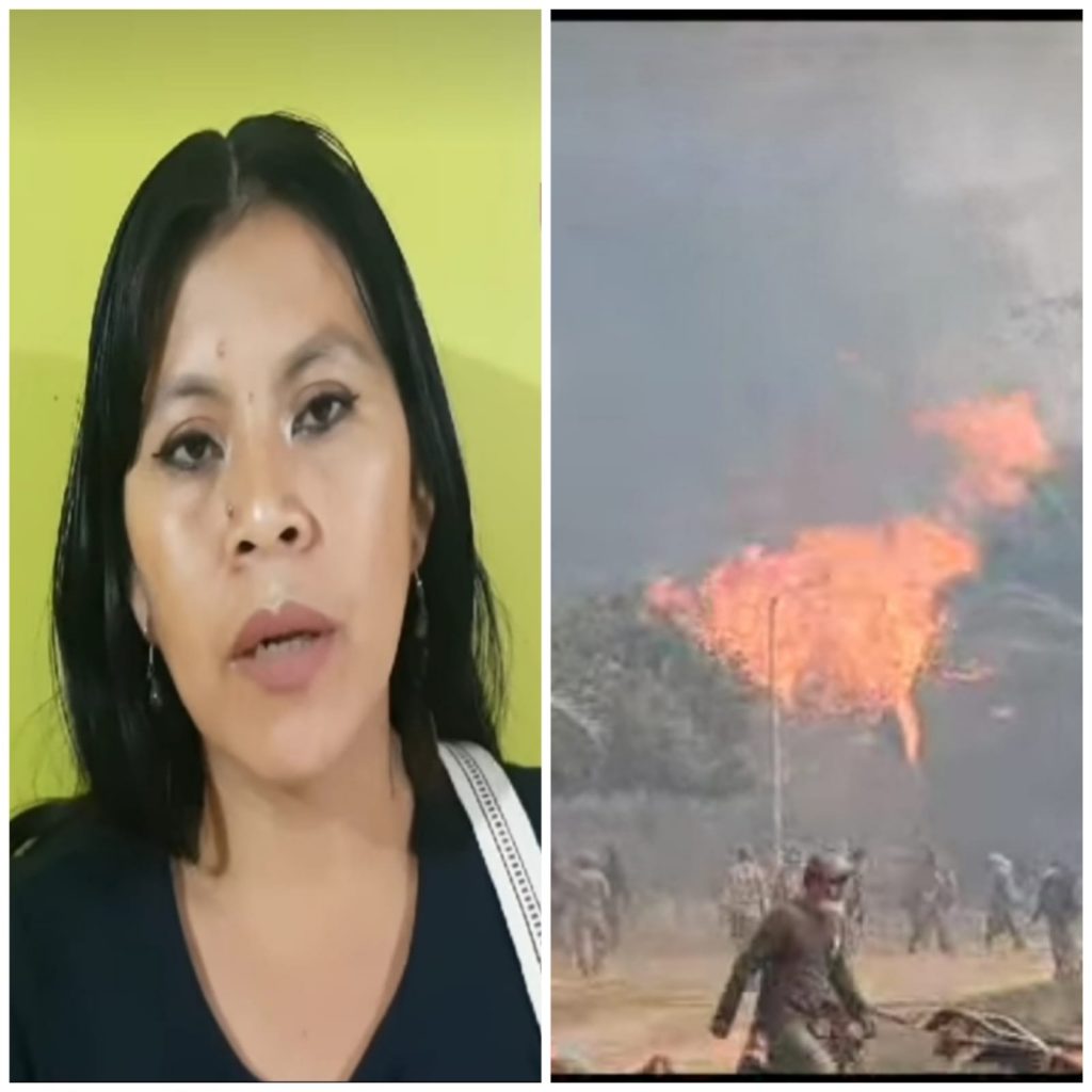La presidenta del Consejo de Mujeres Tacanas clama ayuda para sofocar los incendios.