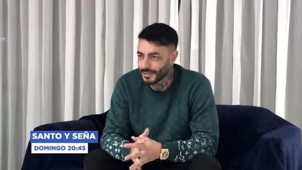 La captura de televisión del adelanto de la entrevista a Sebastián Marset.