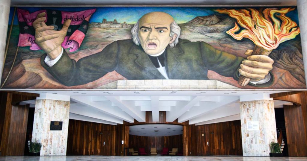 ‘Hidalgo Libertador’, un mural de Berdecio y O’Gorman. 