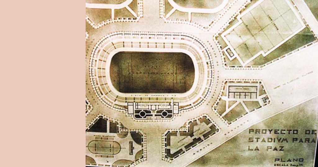 El plano del proyecto del Stadium de La Paz